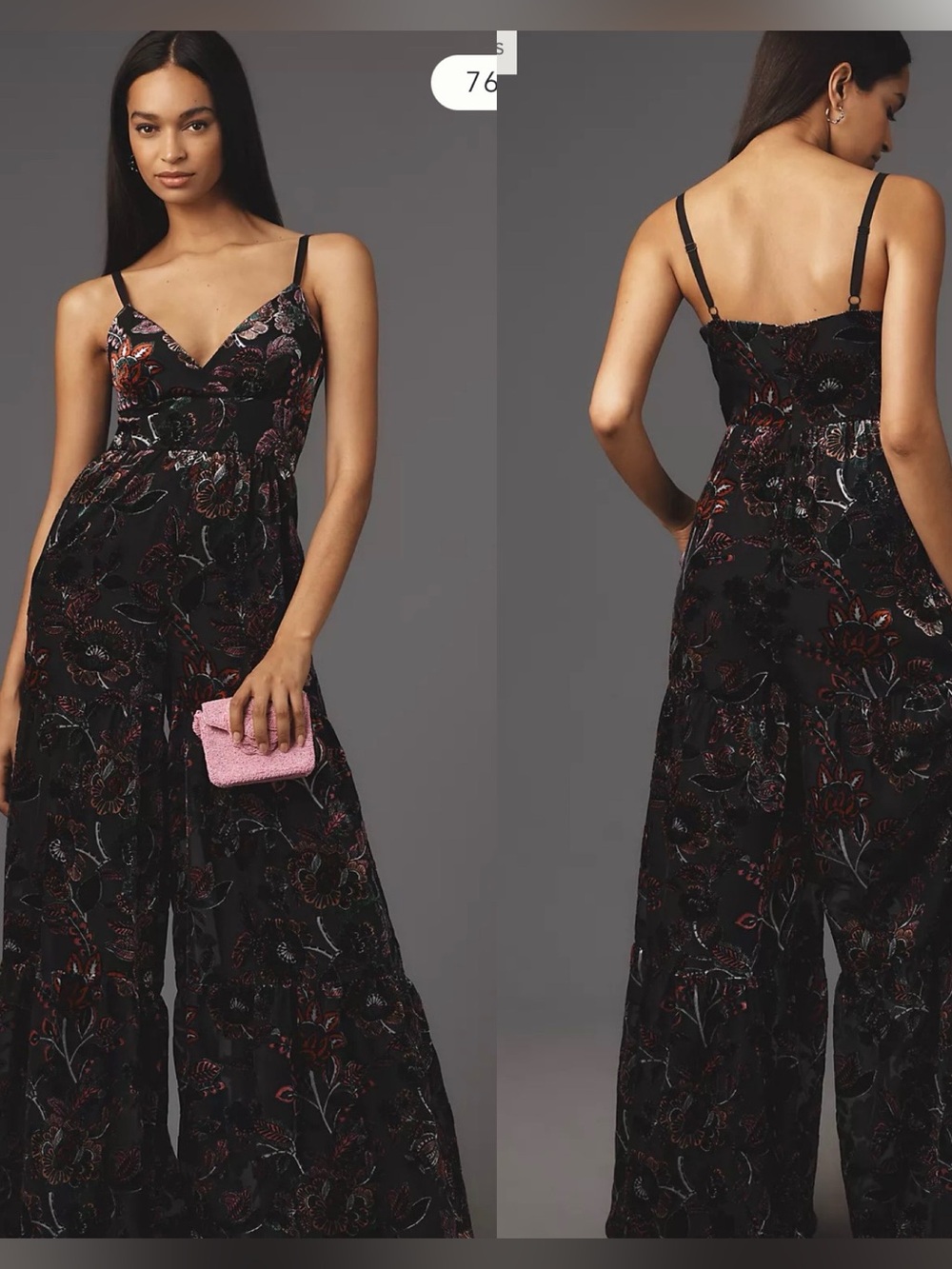 NWOT Hutch Tiered Burnout Floral Wide leg Jumpsuit 0